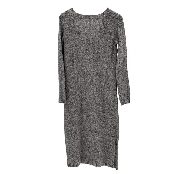 Massimo Dutti Midi Sweater Dress Women Small Black White Marled Long Sleeve  - threedaughtersproperties.com